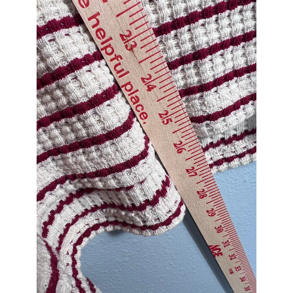 American Eagle Oversized Slouchy Waffle Knit Ribbed Striped Pullover Soft Cozy - Picture 9 of 10